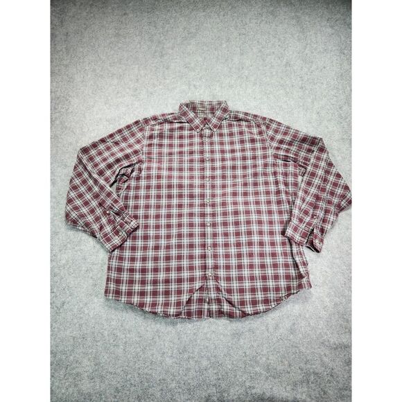 Eddie Bauer Shirt Mens 2XL Tall Red Relaxed Fit Long Sleeve Button‎ Down - Picture 1 of 11